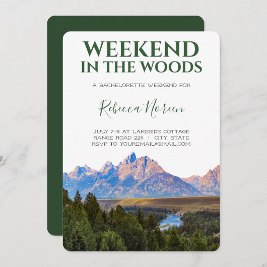 Weekend in de Bossen Rustic Mountain Bachlorette Kaart (Voorkant / Achterkant)