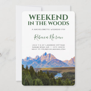 Weekend in de Bossen Rustic Mountain Bachlorette Kaart