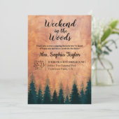 Weekend in de bossen uitnodiging (Staand voorkant)