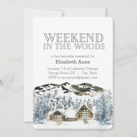 Weekend in de Bossen | Uitnodiging voor winterfees (Voorkant)