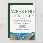 Weekend in de bossen vrijgezellenfeest kaart (Voorkant / Achterkant)