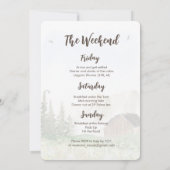 Weekend in de bossen vrijgezellenfeest uitnodiging (Achterkant)