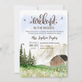 Weekend in de bossen vrijgezellenfeest uitnodiging (Voorkant)