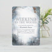 Weekend in de bossen | Winter Bruiloftsfeest voor  Kaart (Staand voorkant)