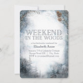 Weekend in de bossen | Winter Bruiloftsfeest voor  Kaart (Voorkant)