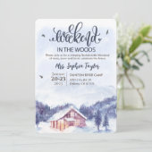 Weekend in de bossen Winter uitnodiging (Staand voorkant)