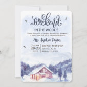 Weekend in de bossen Winter uitnodiging (Voorkant)