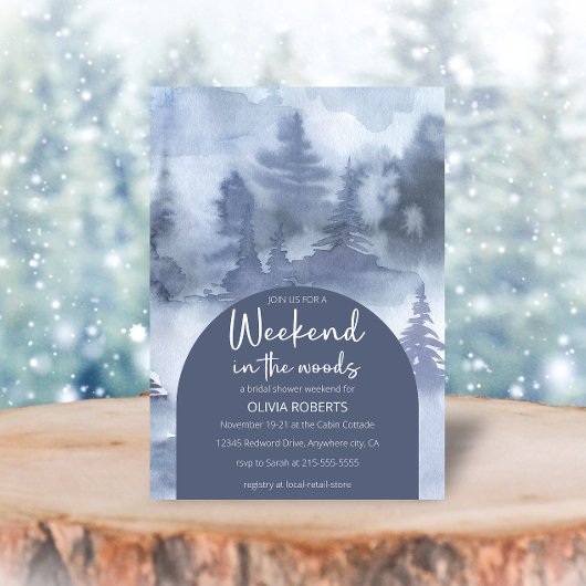 Weekend in de bossen winterbos Vrijgezellenfeest Kaart