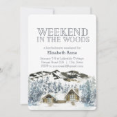 Weekend in de bossen | Winterfeest uitnodiging (Voorkant)