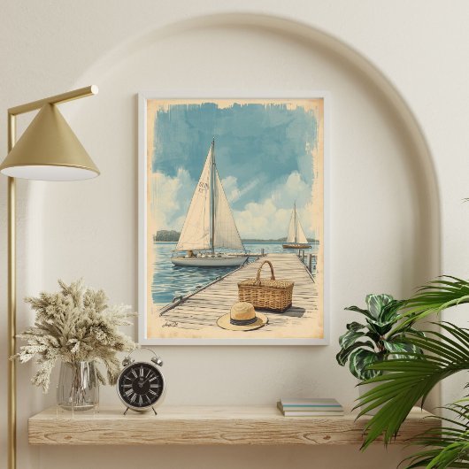 Weekend in de Hamptons – Retro Oostkust Zeekant Poster