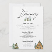 Weekend in de houten waterverf bachelorette kaart (Achterkant)