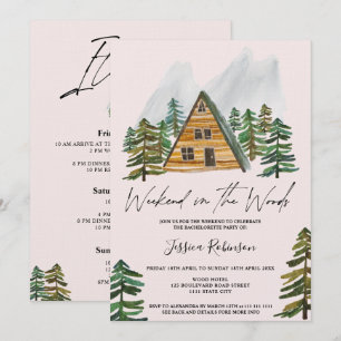 Weekend in de houten waterverf bachelorette kaart