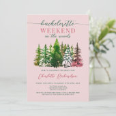 Weekend in het Bos Bachelorette Party Dusty Roos Kaart (Staand voorkant)