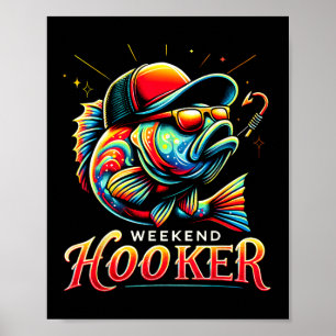 Weekend Is Grappige Vis Vader Houdt Van Vissen Vad Poster