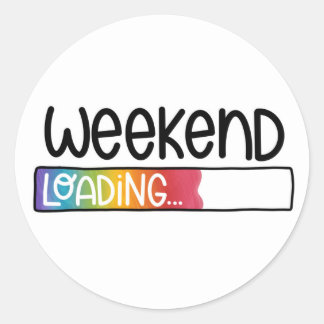 Weekend Laden Regenboog Bar Modern Wit Ronde Sticker