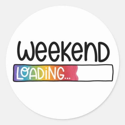 Weekend Laden Regenboog Bar Modern Wit Ronde Sticker (Voorkant)
