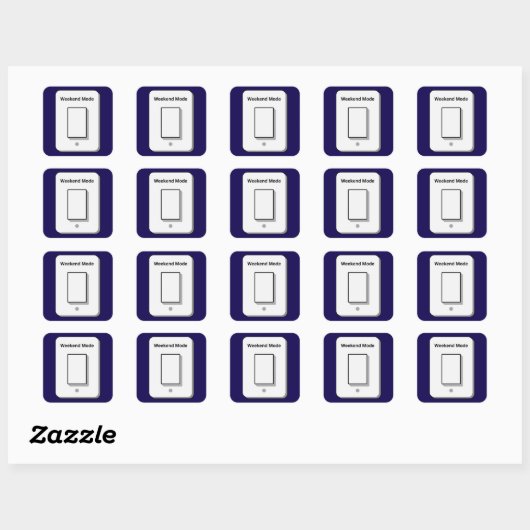 Weekend Mode Toggle Minimal UI Design Vierkante Sticker (Vel)