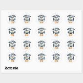 Weekend Modus AAN Berg Zonsondergang Ontspanning D Ronde Sticker (Vel)