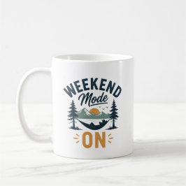 Weekend Modus AAN Bergzonsondergang Ontspanningsde Koffiemok
