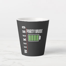 Weekend Modus Feest – Grafisch ontwerp volle batte Latte Mok