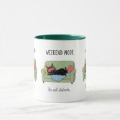 Weekend Modus Kat Koffiemok Grappige Zwarte Kat Ca Mok (Midden)