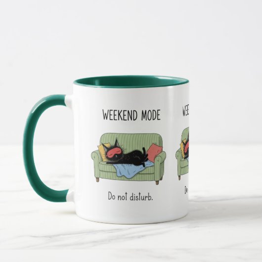 Weekend Modus Kat Koffiemok Grappige Zwarte Kat Ca Mok (Links)