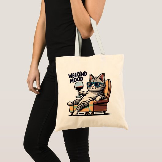Weekend Mood Kat Chill Tote Bag (Voorkant (product))