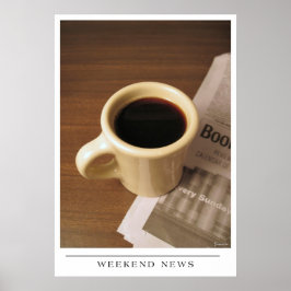 Weekend nieuws - Koffiekunst verzenden Poster