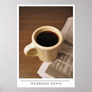 Weekend nieuws - Koffiekunst verzenden Poster