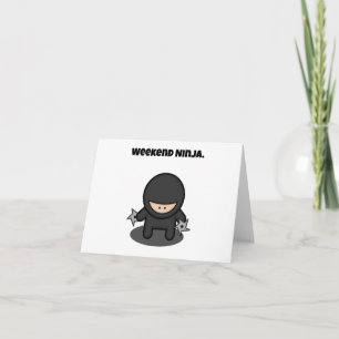 Weekend Ninja Funny Schattige Japan Cartoon Kaart