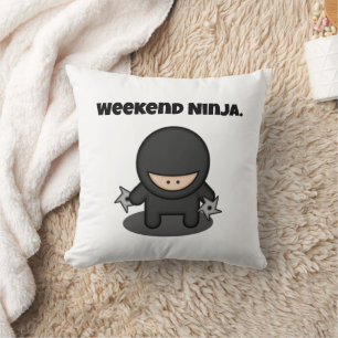 Weekend Ninja Funny Schattige Japan Cartoon Kussen