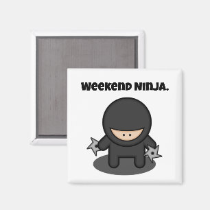 Weekend Ninja Funny Schattige Japan Cartoon Magneet