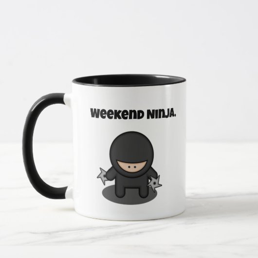 Weekend Ninja Funny Schattige Japan Cartoon Mok (Links)