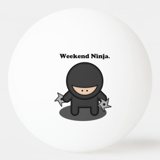 Weekend Ninja Funny Schattige Japan Cartoon Pingpongbal (Voorkant)