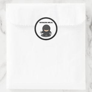Weekend Ninja Funny Schattige Japan Cartoon Ronde Sticker
