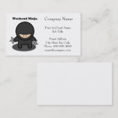 Weekend Ninja Funny Schattige Japan Cartoon Visitekaartje (Voorkant / Achterkant)