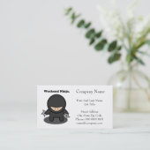 Weekend Ninja Funny Schattige Japan Cartoon Visitekaartje (Staand voorkant)