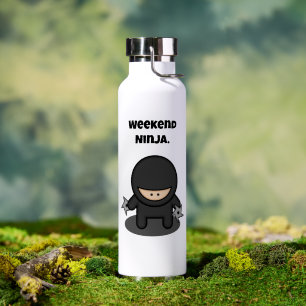 Weekend Ninja Funny Schattige Japan Cartoon Waterfles