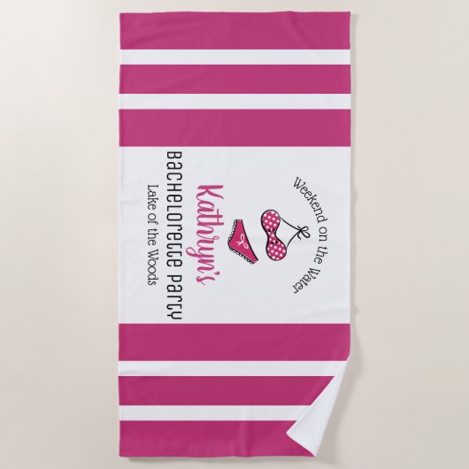 "Weekend on the Water" Bachelorette Party Strandlaken (Voorkant)