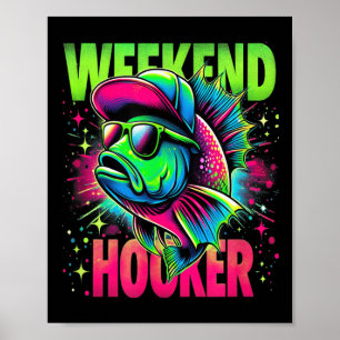 Weekend Op Het Weekend Grappige Visgrappen Woordsp Poster