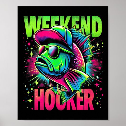 Weekend Op Het Weekend Grappige Visgrappen Woordsp Poster (Voorkant)