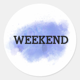 Weekend Paarse Abstracte Waterverf Ronde Sticker