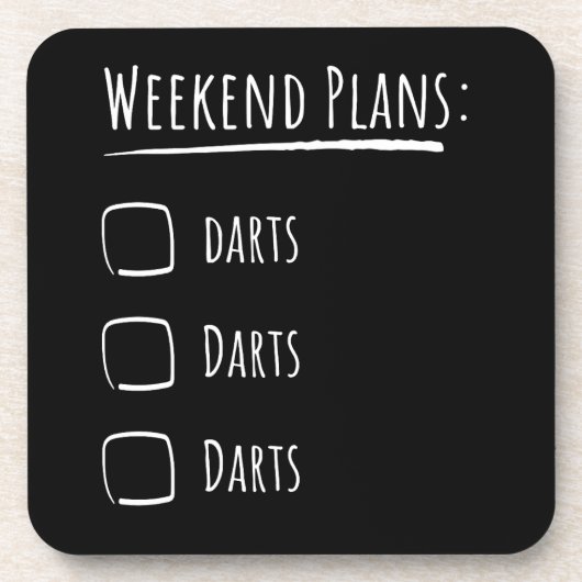 Weekend Plannen Darts Bier Onderzetter (Voorkant)