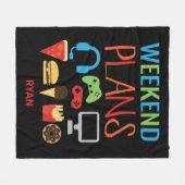 Weekend Plans Gamer Videogame Kinder Gepersonalise Fleece Deken (Voorkant (Horizontaal))
