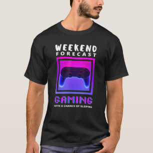 Weekend prognost game grappige videogame Gamer Gam T-shirt