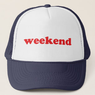 Weekend rood grijs moderne typografie leuk grappig trucker pet