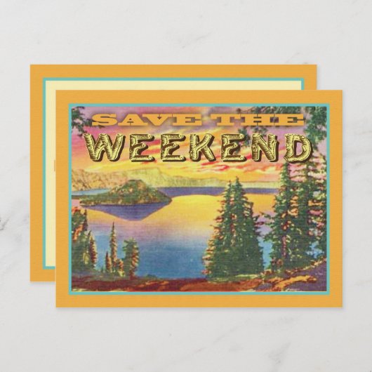 Weekend Save the date Aankondigingskaart (Voorkant / Achterkant)