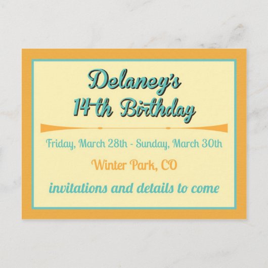 Weekend Save the date Aankondigingskaart (Achterkant)