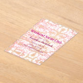 Weekend Social club roze glitter bachelorette deel Acryl Uitnodigingen (Laagn)