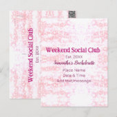 Weekend Social club roze glitters bachelorette fee Briefkaart (Voorkant / Achterkant)